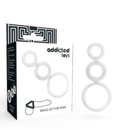 ADDICTED TOYS - RINGS SET FOR PENIS TRANSPARENT 2